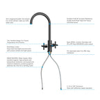 Dual-Handle Cross-Handle High-Arc Swivel Kitchen Faucet – Spot-Free Finish, Solid Brass –KFB1121