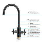Dual-Handle Cross-Handle High-Arc Swivel Kitchen Faucet – Spot-Free Finish, Solid Brass –KFB1121