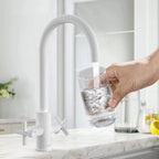 Dual-Handle Cross-Handle High-Arc Swivel Kitchen Faucet – Spot-Free Finish, Solid Brass –KFB1121