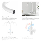 Dual-Handle Cross-Handle High-Arc Swivel Kitchen Faucet – Spot-Free Finish, Solid Brass –KFB1121