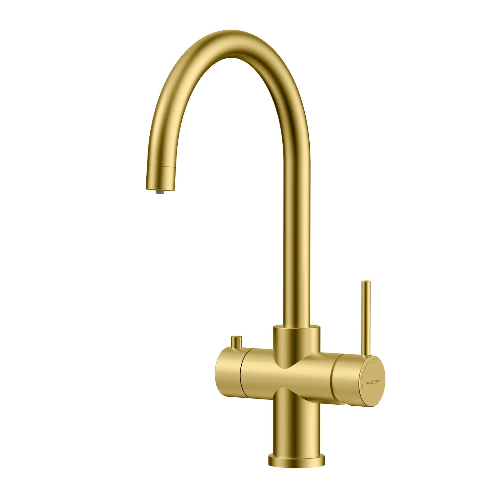 Dual-Output Kitchen Faucet with Filtered Water Tap, 2-Function Spray, Solid Brass – KFB1502 Brushed Gold