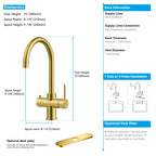 Dual-Output Kitchen Faucet with Filtered Water Tap, 2-Function Spray, Solid Brass – KFB1502