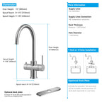 Dual-Output Kitchen Faucet with Filtered Water Tap, 2-Function Spray, Solid Brass – KFB1502