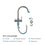 Dual-Output Kitchen Faucet with Filtered Water Tap, 2-Function Spray, Solid Brass – KFB1502
