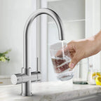 Dual-Output Kitchen Faucet with Filtered Water Tap, 2-Function Spray, Solid Brass – KFB1502