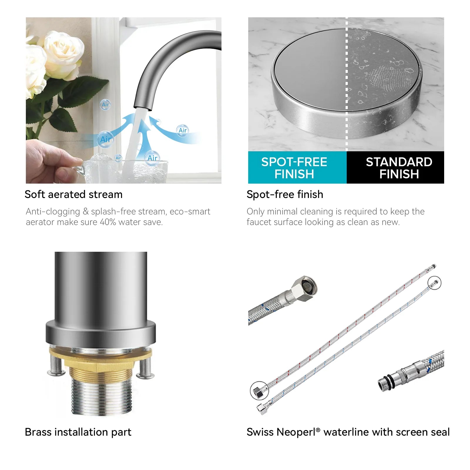 Dual-Output Kitchen Faucet with Filtered Water Tap, 2-Function Spray, Solid Brass – KFB1502
