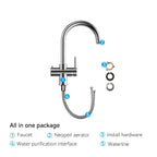 Dual-Output Kitchen Faucet with Filtered Water Tap, 2-Function Spray, Solid Brass – KFB1502