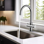 Dual-Output Kitchen Faucet with Filtered Water Tap, 2-Function Spray, Solid Brass – KFB1502
