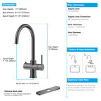 Dual-Output Kitchen Faucet with Filtered Water Tap, 2-Function Spray, Solid Brass – KFB1502