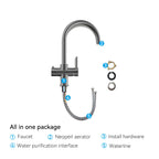 Dual-Output Kitchen Faucet with Filtered Water Tap, 2-Function Spray, Solid Brass – KFB1502
