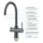 Dual-Output Kitchen Faucet with Filtered Water Tap, 2-Function Spray, Solid Brass – KFB1502