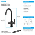 Dual-Output Kitchen Faucet with Filtered Water Tap, 2-Function Spray, Solid Brass – KFB1502