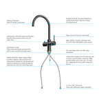 Dual-Output Kitchen Faucet with Filtered Water Tap, 2-Function Spray, Solid Brass – KFB1502