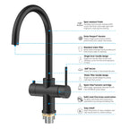 Dual-Output Kitchen Faucet with Filtered Water Tap, 2-Function Spray, Solid Brass – KFB1502