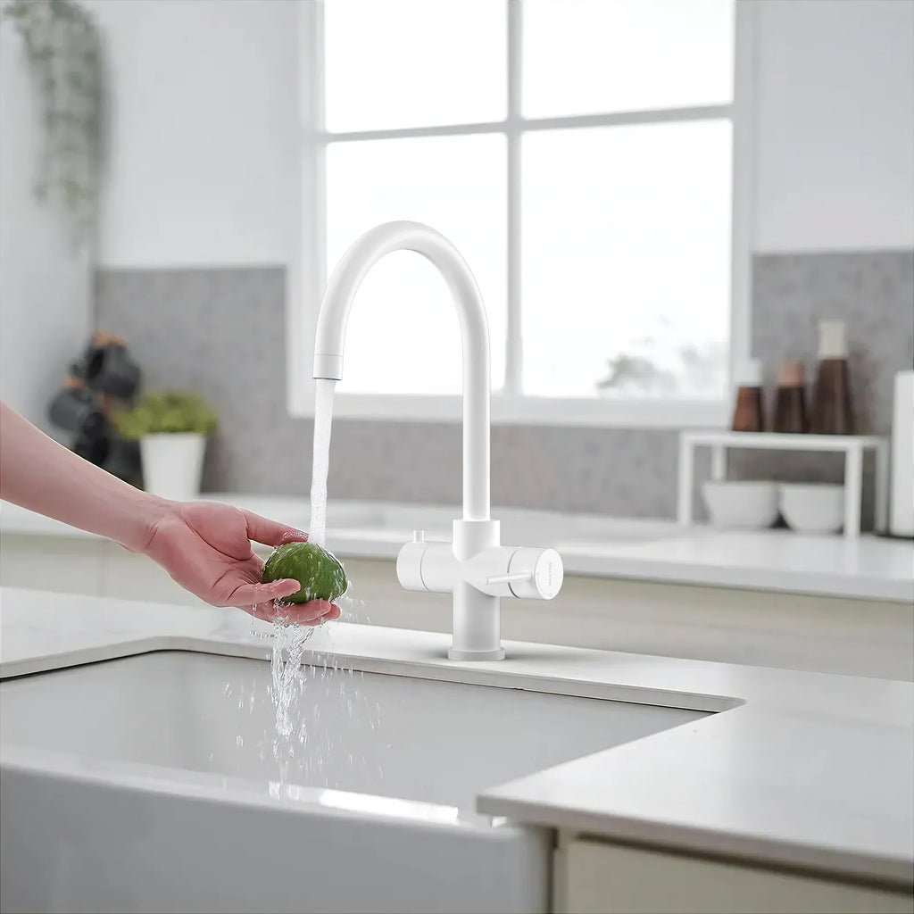 Dual-Output Kitchen Faucet with Filtered Water Tap, 2-Function Spray, Solid Brass – KFB1502