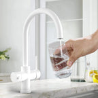 Dual-Output Kitchen Faucet with Filtered Water Tap, 2-Function Spray, Solid Brass – KFB1502