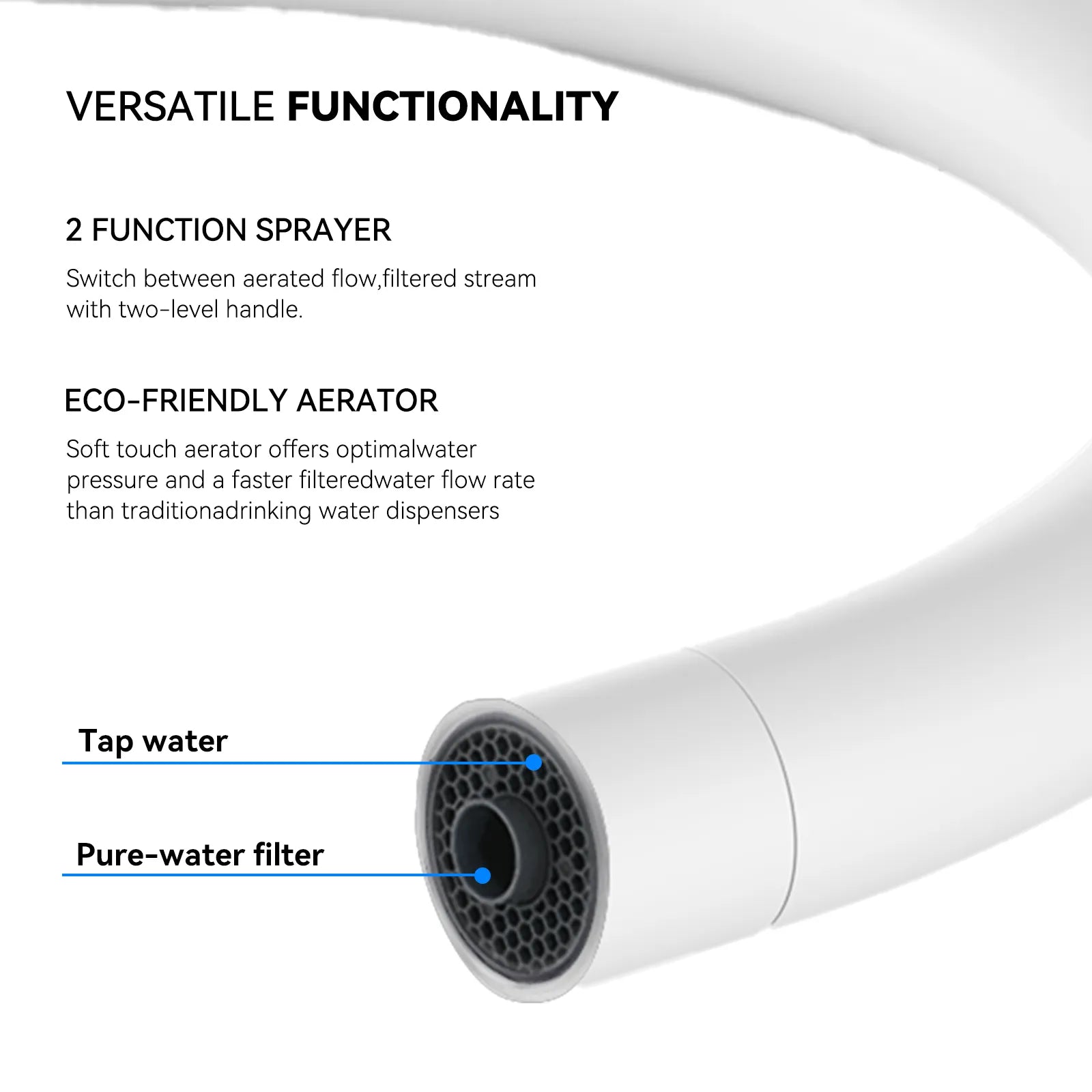 Dual-Output Kitchen Faucet with Filtered Water Tap, 2-Function Spray, Solid Brass – KFB1502