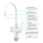 Dual-Output Kitchen Faucet with Filtered Water Tap, 2-Function Spray, Solid Brass – KFB1502