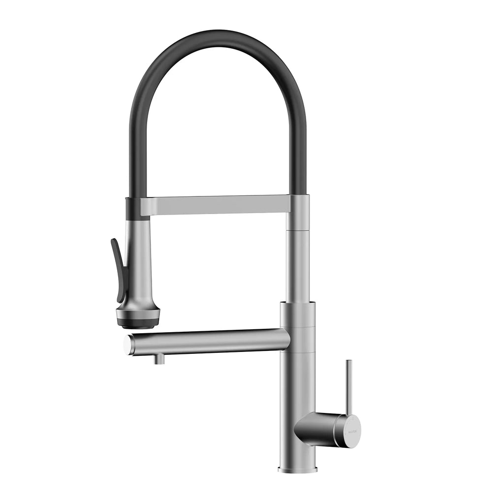 5-Function Solid Brass Pull-Out Kitchen Faucet with Filtered Water Tap – KFB1504 Brushed Nickel