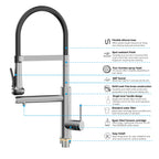 5-Function Solid Brass Pull-Out Kitchen Faucet with Filtered Water Tap – KFB1504