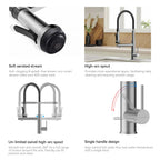 5-Function Solid Brass Pull-Out Kitchen Faucet with Filtered Water Tap – KFB1504