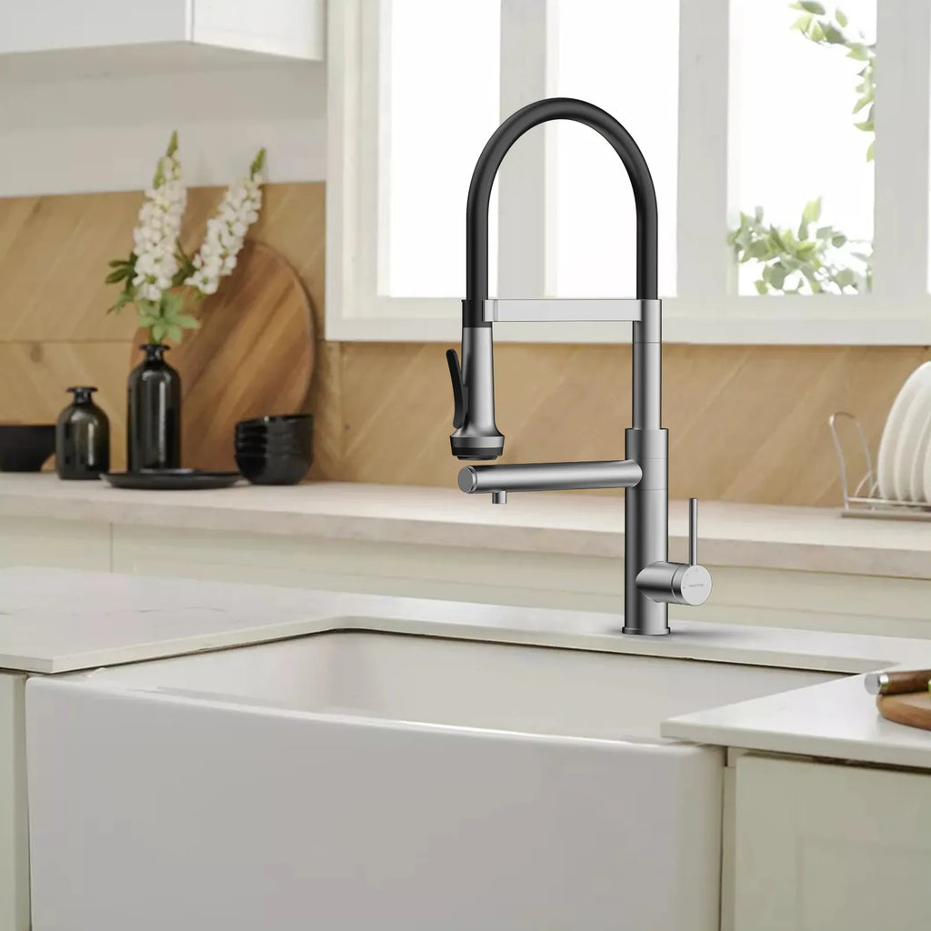 5-Function Solid Brass Pull-Out Kitchen Faucet with Filtered Water Tap – KFB1504