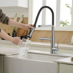 5-Function Solid Brass Pull-Out Kitchen Faucet with Filtered Water Tap – KFB1504