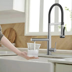 5-Function Solid Brass Pull-Out Kitchen Faucet with Filtered Water Tap – KFB1504