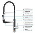5-Function Solid Brass Pull-Out Kitchen Faucet with Filtered Water Tap – KFB1504