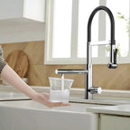 5-Function Solid Brass Pull-Out Kitchen Faucet with Filtered Water Tap – KFB1504