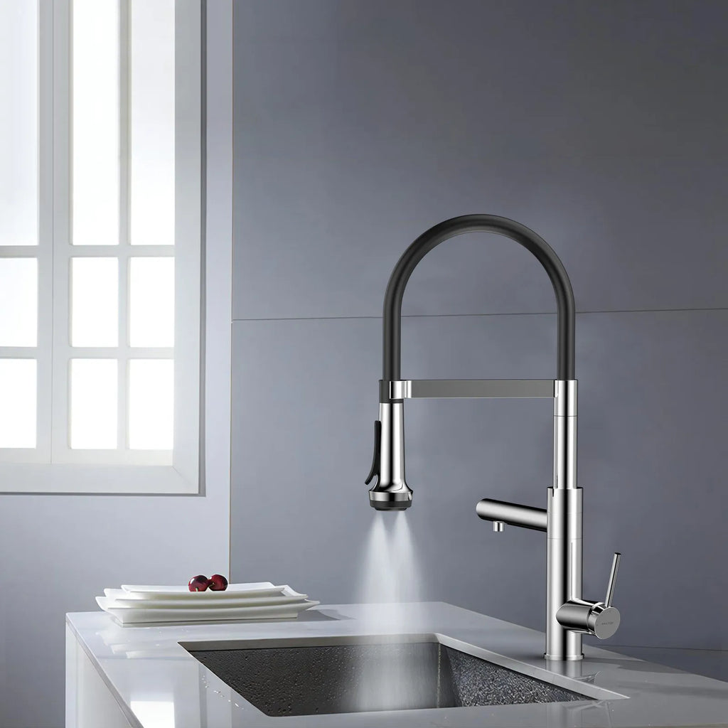5-Function Solid Brass Pull-Out Kitchen Faucet with Filtered Water Tap – KFB1504