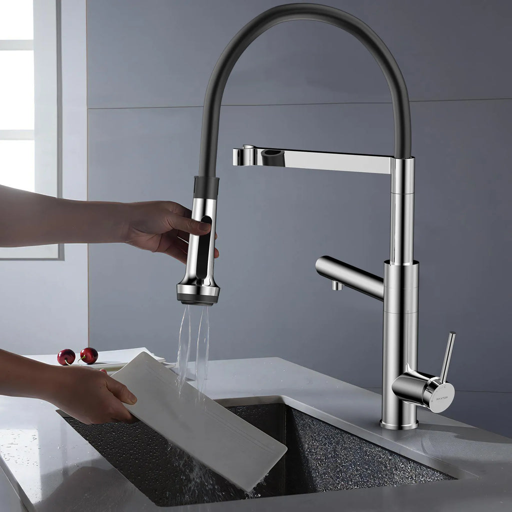 5-Function Solid Brass Pull-Out Kitchen Faucet with Filtered Water Tap – KFB1504