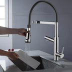 5-Function Solid Brass Pull-Out Kitchen Faucet with Filtered Water Tap – KFB1504