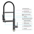 5-Function Solid Brass Pull-Out Kitchen Faucet with Filtered Water Tap – KFB1504