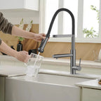 5-Function Solid Brass Pull-Out Kitchen Faucet with Filtered Water Tap – KFB1504
