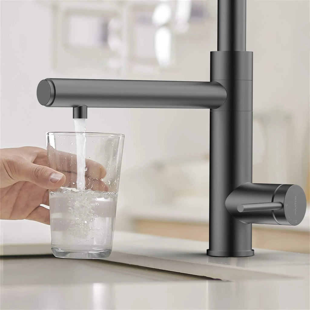 5-Function Solid Brass Pull-Out Kitchen Faucet with Filtered Water Tap – KFB1504