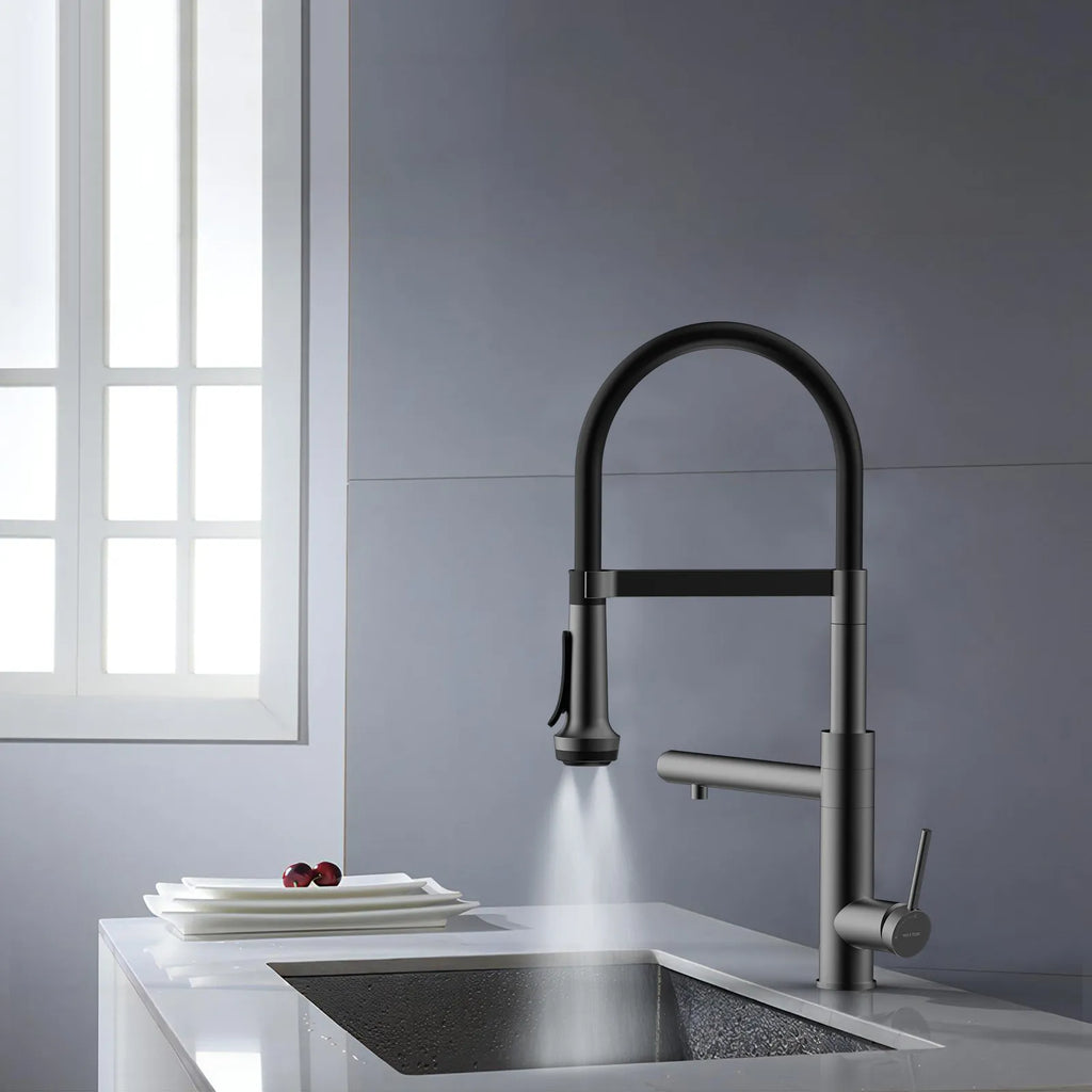 5-Function Solid Brass Pull-Out Kitchen Faucet with Filtered Water Tap – KFB1504