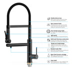 5-Function Solid Brass Pull-Out Kitchen Faucet with Filtered Water Tap – KFB1504