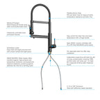 5-Function Solid Brass Pull-Out Kitchen Faucet with Filtered Water Tap – KFB1504
