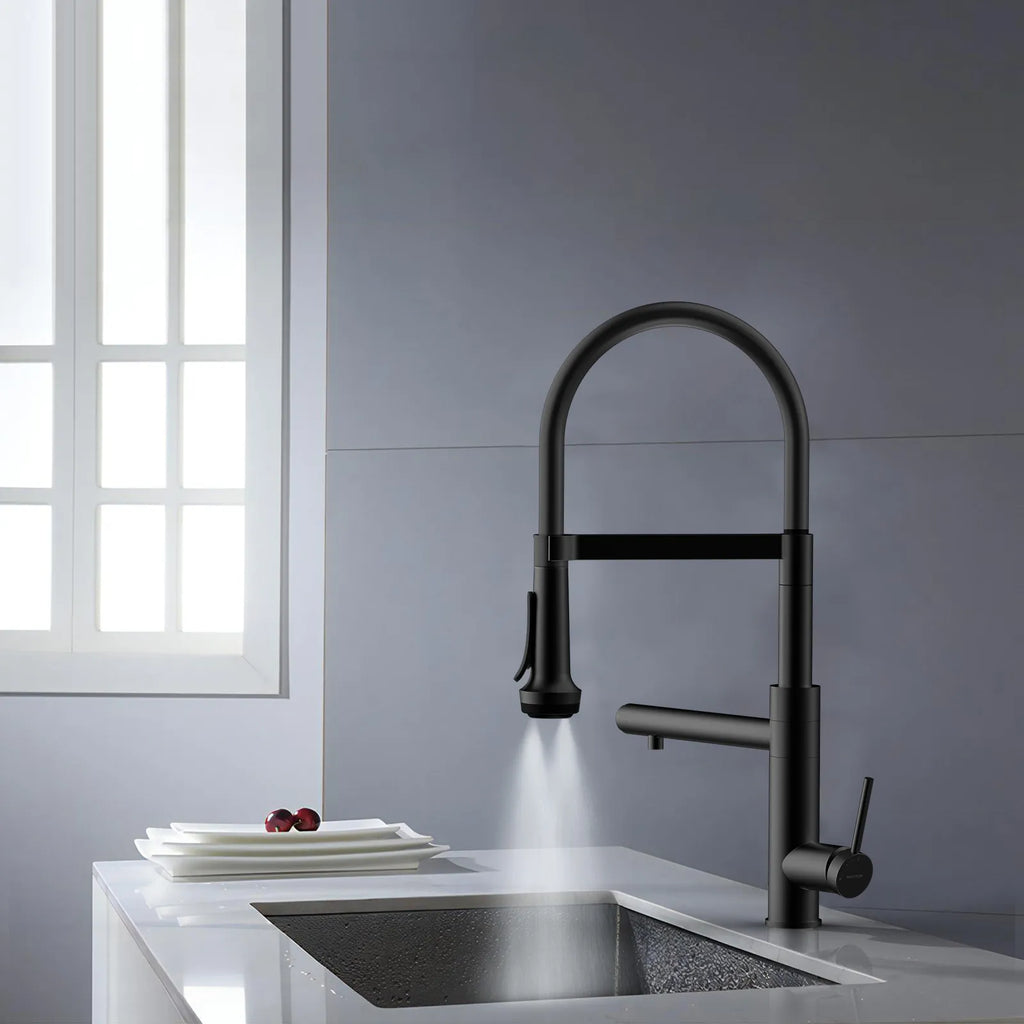 5-Function Solid Brass Pull-Out Kitchen Faucet with Filtered Water Tap – KFB1504
