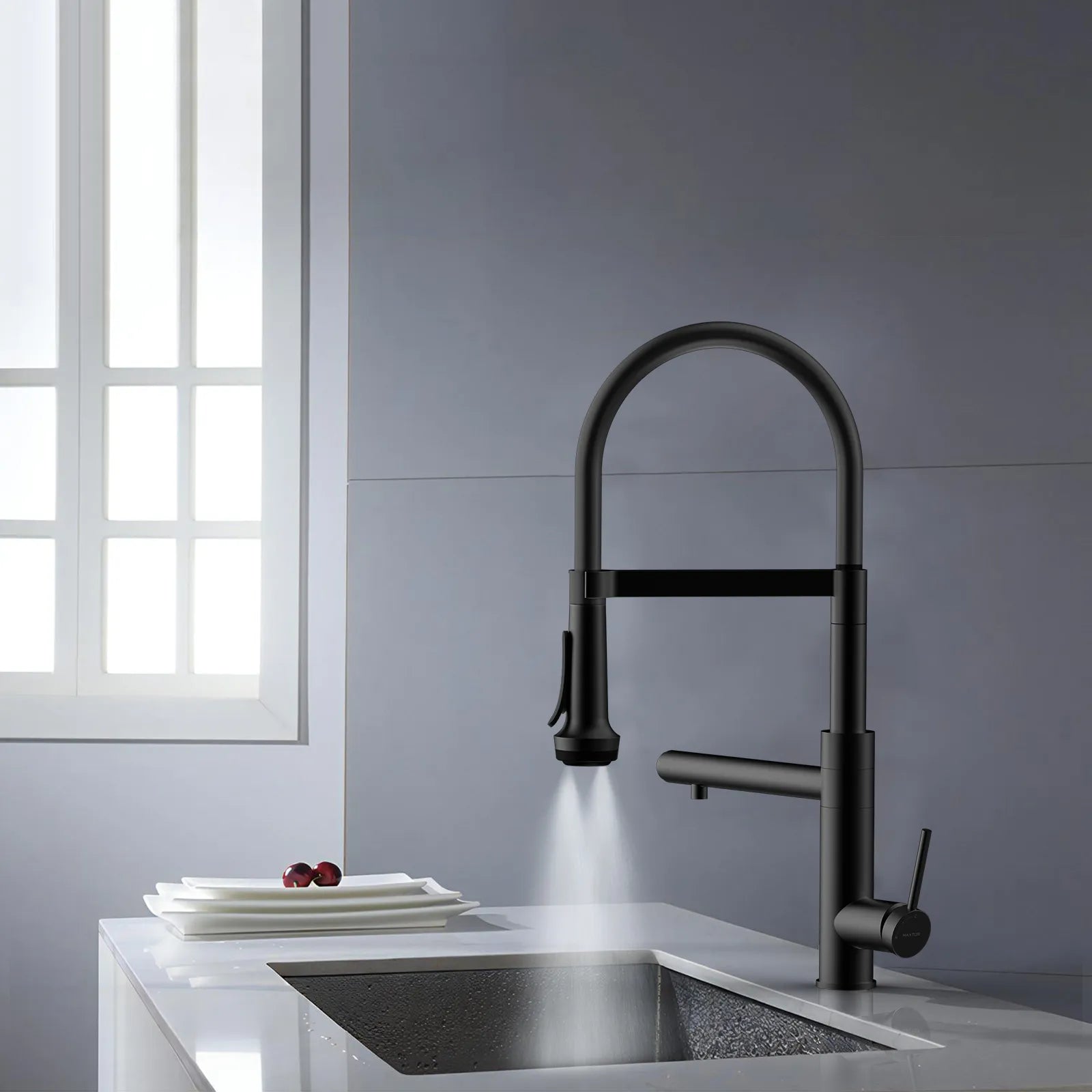 5-Function Solid Brass Pull-Out Kitchen Faucet with Filtered Water Tap – KFB1504