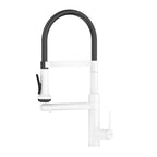 5-Function Solid Brass Pull-Out Kitchen Faucet with Filtered Water Tap – KFB1504 Matte White