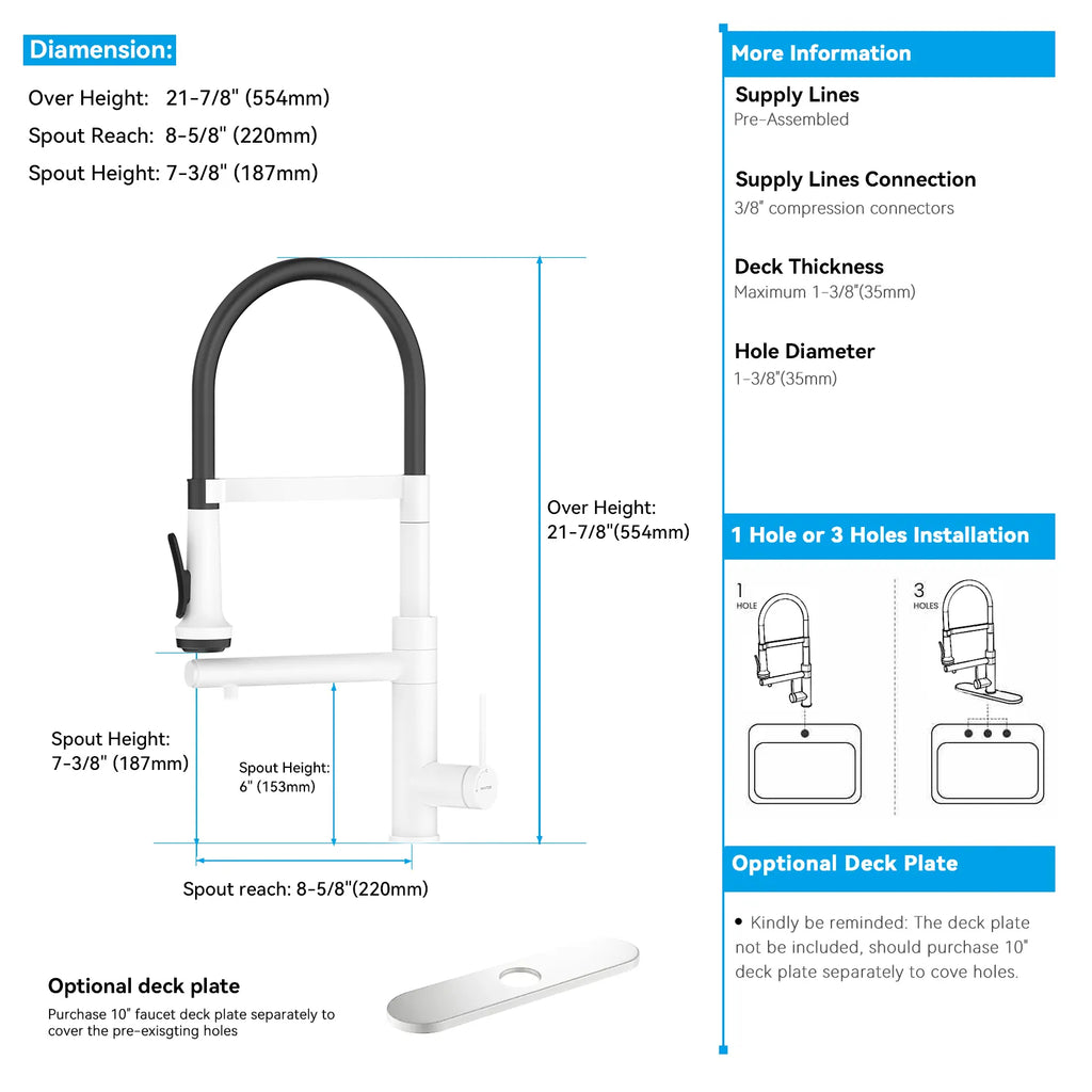 5-Function Solid Brass Pull-Out Kitchen Faucet with Filtered Water Tap – KFB1504