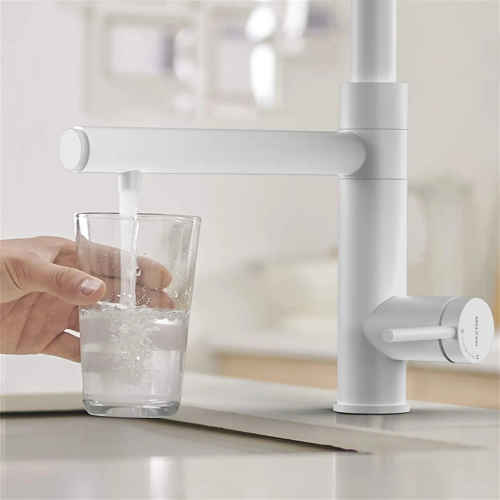 5-Function Solid Brass Pull-Out Kitchen Faucet with Filtered Water Tap – KFB1504