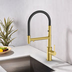 Semi-Pro Solid Brass Pull-Out Kitchen Faucet with Filtered Water Tap – 3-Function Sprayer – KFB1506