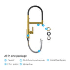 Semi-Pro Solid Brass Pull-Out Kitchen Faucet with Filtered Water Tap – 3-Function Sprayer – KFB1506