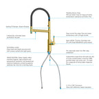 Semi-Pro Solid Brass Pull-Out Kitchen Faucet with Filtered Water Tap – 3-Function Sprayer – KFB1506