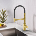 Semi-Pro Solid Brass Pull-Out Kitchen Faucet with Filtered Water Tap – 3-Function Sprayer – KFB1506