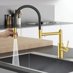 Semi-Pro Solid Brass Pull-Out Kitchen Faucet with Filtered Water Tap – 3-Function Sprayer – KFB1506