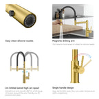 Semi-Pro Solid Brass Pull-Out Kitchen Faucet with Filtered Water Tap – 3-Function Sprayer – KFB1506